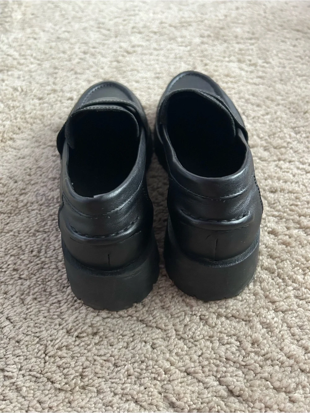 Steve Madden Black Lug Sole Penny Loafers